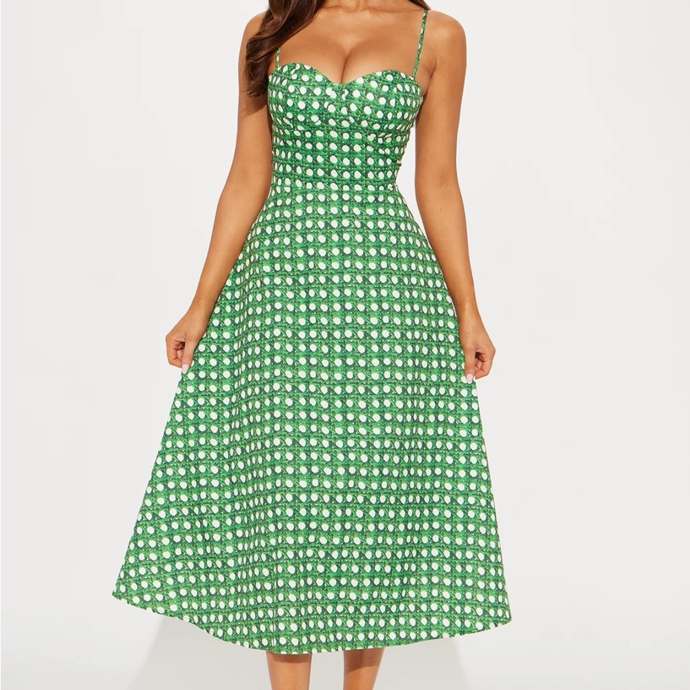 Green country club Midi Dress